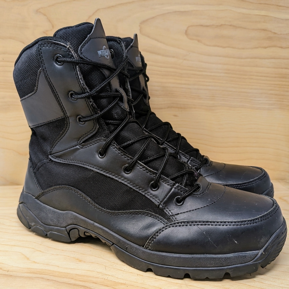 Interceptor Men’s Tactical Boots Lace Up Bike Boots Riding Boots Black Sz 12